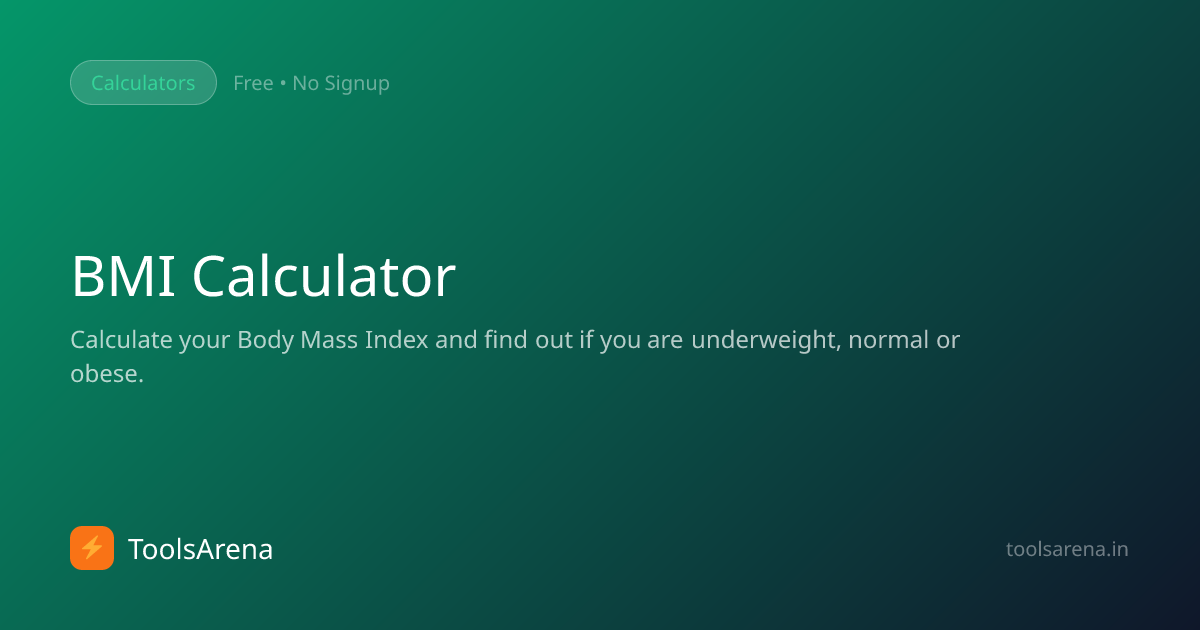 BMI Calculator - Check Body Mass Index Online Free | ToolsArena