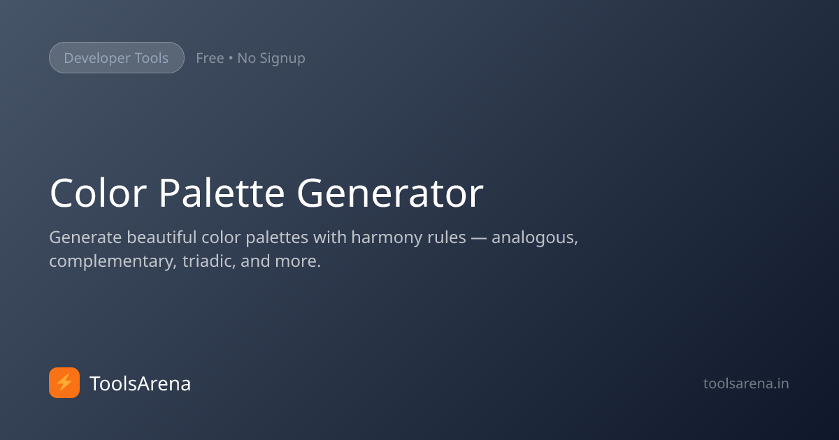 Color Palette Generator - Create Harmonious Color Schemes Free | ToolsArena