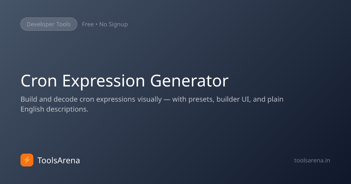 Cron Expression Generator — Visual Cron Builder Online | ToolsArena