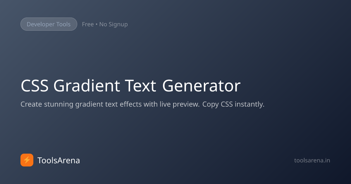 CSS Gradient Text Generator - Create Gradient Text Free Online | ToolsArena