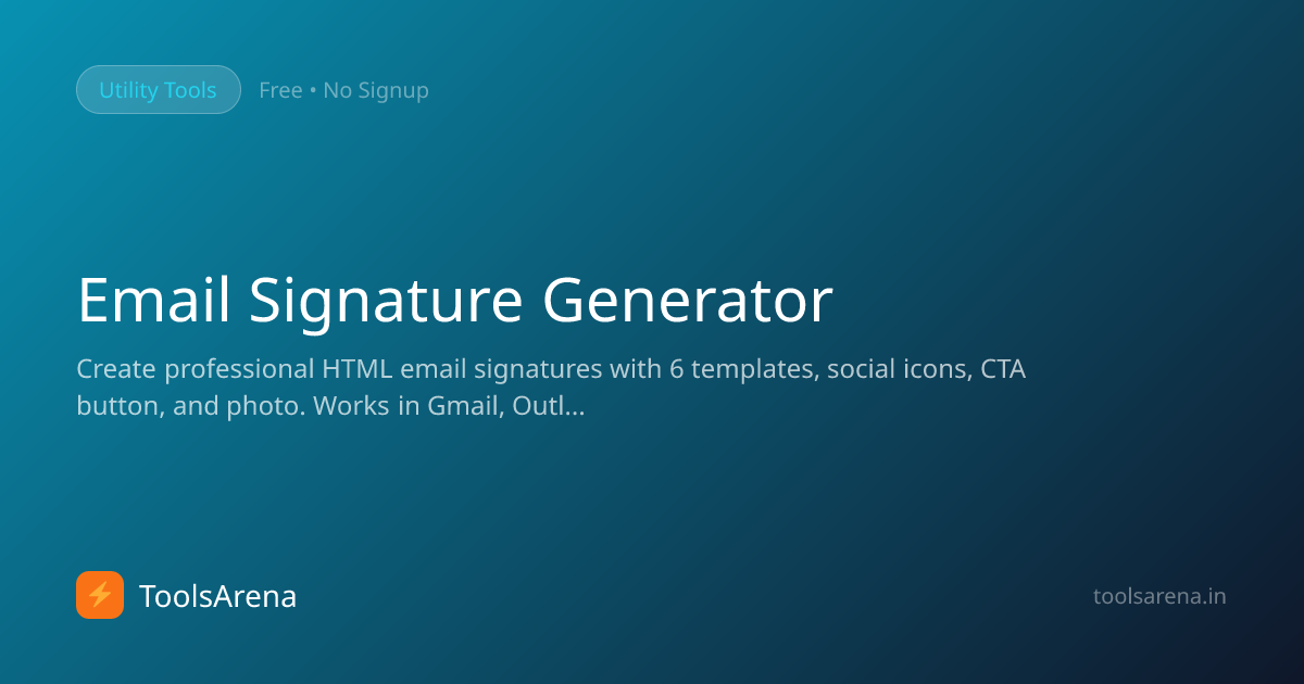 Email Signature Generator - Free Professional HTML Signatures for Gmail ...