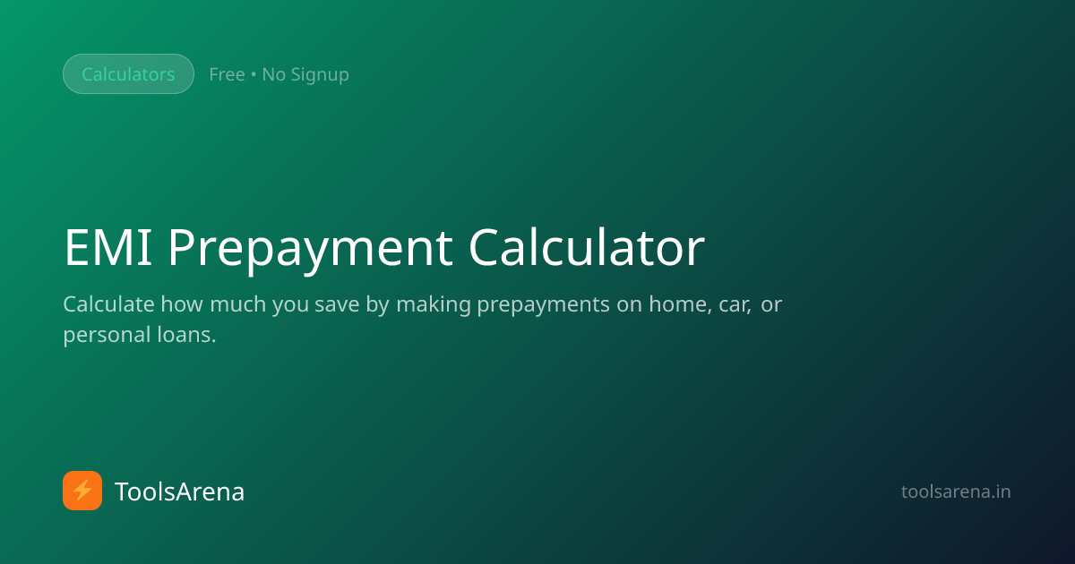 EMI Prepayment Calculator - See How Much You Save | Free Online ...