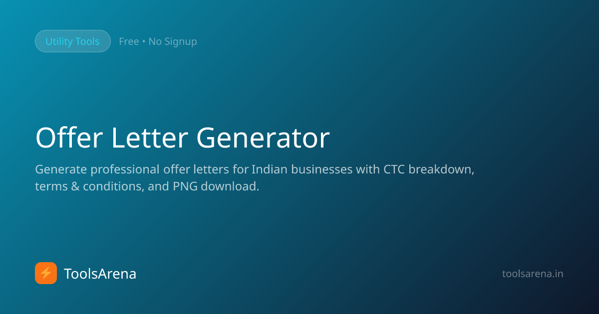 Offer Letter Generator - Free Indian Offer Letter Maker with CTC ...