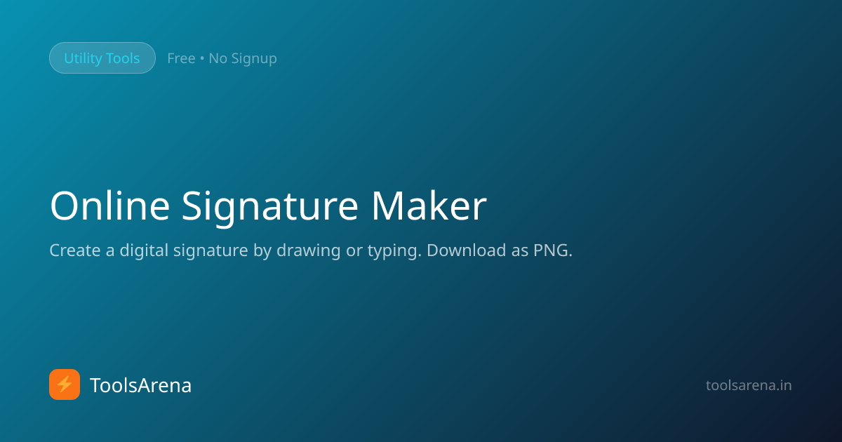 Online Signature Maker - Free Digital Signature Creator | ToolsArena