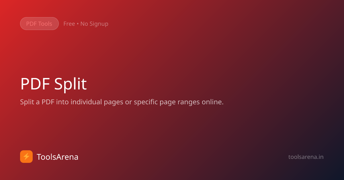 Split PDF - Extract Pages from PDF Online Free | No Watermark | ToolsArena