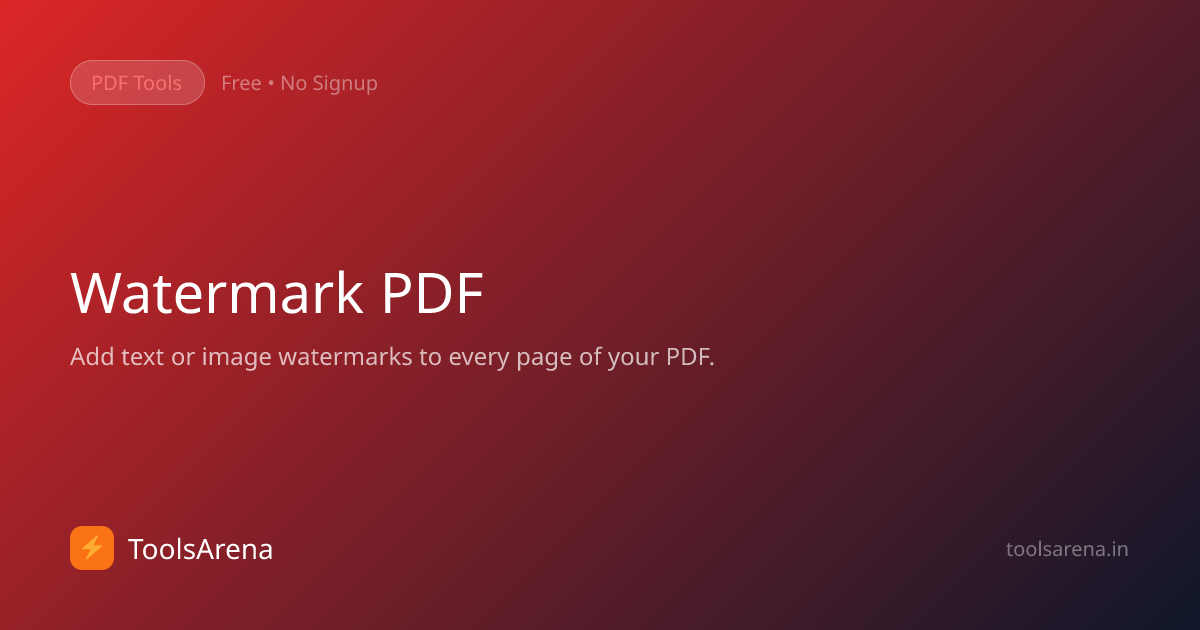 Add Watermark to PDF Free Online - Text & Image Stamps | ToolsArena