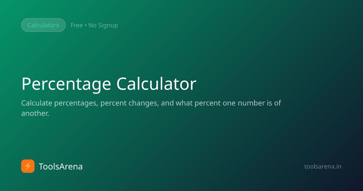 Percentage Calculator - Calculate Percentage Online Free | ToolsArena