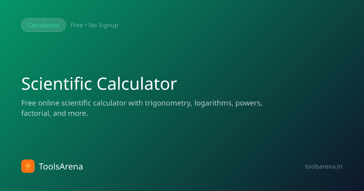 Scientific Calculator Online - Free Advanced Math Calculator | ToolsArena